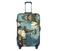 Zcmkjlg 1 funda elástica para maleta, diseño de flores, para viajes de negocios, polvo con agujeros de asa, funda grande para maleta, White, M