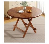 ZCXMNL Mesa De Comedor Redonda Plegable For Espacios Pequeños, Mesas Cocina Circulares Plegables Madera For Granja, Portátiles, For El Hogar, Patio, Camping(Brown,100x72cm)