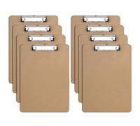 ZCZN Portapapeles con Pinza A4, Pack de 8 Clipboard Madera Rígido A4 con Clip de Perfil Bajo y Agujero para Colgar Retráctil