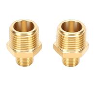 ZDETGU Adaptador de Tubo con Rosca Macho de 1/2 a 1/4 Pulgada Accesorio de Boquilla Reductora de Latón Reductor de Rosca Macho BSPT de /2 Pulgada a BSPT de /4 con Tuercas