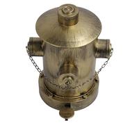 ZDETGU Bote de Basura con Hidrante Retro, Cubo de Basura de Hierro Europeo de 12L con Cubo Interior, Decoración Industrial Vintage para Escritorio de Suelo (GOLD)