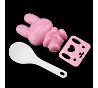 ZDETGU Kit Antiadherente para Hacer Onigiri de Arroz de Sushi de PP de Grado Alimenticio, 3 uds., para Niños, Bricolaje, Actividad Familiar Divertida (PINK)