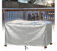 ZDLLDZ Funda para Muebles de Jardín Impermeable 245x100x20 cm Rectangular Funda Protectora Muebles Jardin Exterior Cuadrada Fundas Oxford 420D Anti Viento Tela, a Prueba de Invierno, Plata