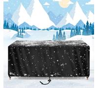 ZDLLDZ Funda Sofá Exterior Impermeable 385x250x55 cm Protección Invernal Lona Protectora para Muebles de Jardín y Terraza, Cubierta Mesa Rectangular, Tela Oxford 420D , Anti-UV y Viento, Negro