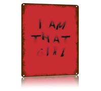 ZDVHOMCB Empowering I Am That Girl Sign Vintage Metal Sign for Bedroom Study Decor 8 X 12 in