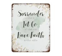 ZDVHOMCB Letting Go Faith Funny Quote Vintage Metal Tin Sign Surrender Let Go Have Faith Retro Wall Decor For Home Studio 8 X 12 in