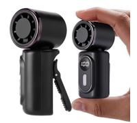 ZeahVeyora Paquete de 2 ventiladores portátiles de clip con pantalla LED, 5 velocidades, recargables, de mano, mini ventilador de clip giratorio de 360 grados para cochecito, pestañas, viajes