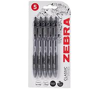 Zebra 2438 Z-Grip Smooth - Bolígrafo retráctil, color negro (paquete de 5) (el embalaje puede variar)