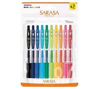 Zebra Pen – Bolígrafo de gel Sarasa Clip JJB15-10C-N 0,7 mm, 10 colores (Set N)