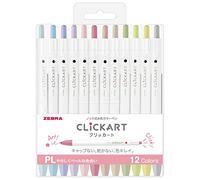 ZEBRA Clickart PL WYSS22-12CPL - Bolígrafos con base de agua (12 unidades)