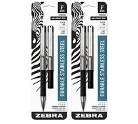 Zebra F-301 - Bolígrafos compactos (2 paquetes de 2), color negro