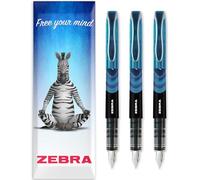Zebra Fuente - Pluma estilográfica desechable, tinta azul claro (3 unidades)