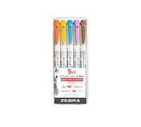 Zebra Mildliner Double Ended Brush Pen & Marker 5/Pkg-Warm