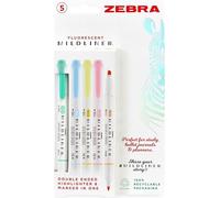 Zebra Mildliner Fluorescente Surtido 5pk (Azul, Amarillo, Rosa, Naranja, Azul y Verde)