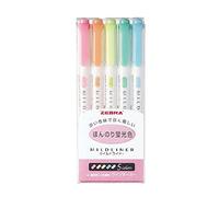 Zebra Mildliner - Pack de 5 rotuladores permanentes, multicolor