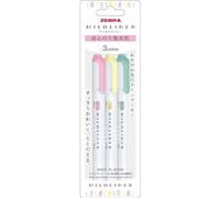 ZEBRA Mildliner WKT7-3C-N - Bolígrafo fluorescente (ligeramente fluorescente, 3 colores)