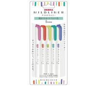 Zebra Mildliner WKT7-5C-HC-N, color soleado y suave, colores HC5