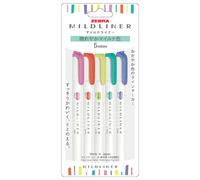 ZEBRA Pack 5 Subrayadores Doble Punta MILDLINER - Bright