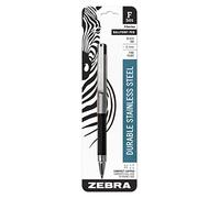 Zebra Pen F-301 - Bolígrafo compacto de acero inoxidable de punta fina de 0,7 mm, 1 paquete, tinta de fácil deslizamiento, agarre antideslizante, clip de metal, recargable con recambio F, diseño