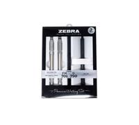 Zebra Pen G-750 Bolígrafo de gel retráctil F-701 y M-701 Lápiz/lápiz de impresión Set de regalo Premium barril de metal punta media/fina 0,7 mm/0,8 mm