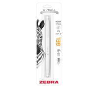 Zebra Pen G-750LE Signature Series - Bolígrafo de gel retráctil, tinta negra, punta media de 0.7 mm, barril de latón compacto duradero color blanco perla, agarre cómodo, tinta de secado rápido
