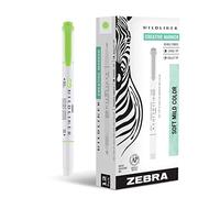 Zebra Pen Mildliner 78140upc - Juego de marcadores resaltadores de doble extremo, puntas anchas y finas, ideal para resaltar la Biblia, sin sangrado, tinta verde suave, paquete de 12 unidades