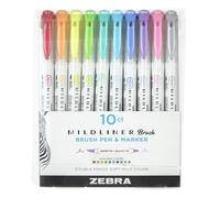 Zebra Pen Mildliner - Cepillo de doble punta y bolígrafo de punta fina
