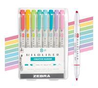 Zebra Pen Mildliner Set de rotuladores de doble punta y punta fina, varios colores de planificador de tinta, paquete de 8 (78108)