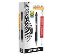 Zebra Pen Sarasa Dry X20 - Bolígrafo de gel retráctil, punta fina, 0.5 mm, tinta negra, paquete de 12