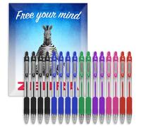 Zebra Pen Z-Grip - Bolígrafos retráctiles de punta de 1,0 mm, paquete de 16 unidades, en embalaje de regalo para escuela, escritura, trabajo, oficina (surtido)