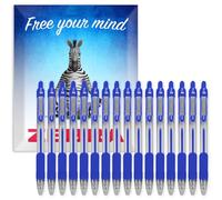 Zebra Pen Z-Grip - Bolígrafos retráctiles, punta de 1,0 mm, paquete de 16 unidades, en caja de regalo de cartón, escuela, escritura, trabajo, oficina (azul)