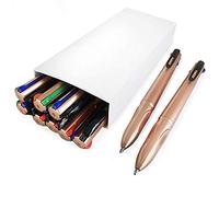 Zebra Pen Z-Grip Elegance - Bolígrafo retráctil, punta media, 1,0 mm, tinta de 4 colores, barril de oro rosa, paquete de 10