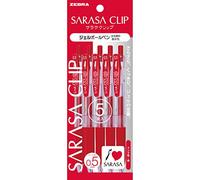 Zebra Pen Bolígrafo de gel con clip Sarasa 0.5 mm Rojo 5 unidades