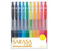 Zebra Sarasa Clip 0.7, 10 colores Set (JJB15-10CA)