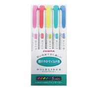 ZEBRA Set de 5 colores brillantes para resaltador Mildliner (WKT7-5C-HC)