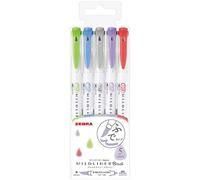 Zebra Set de 5 colores de color noble del cepillo del resaltador, WFT8-5C-NC