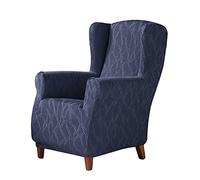 Zebra Textil Estoralis Alexia | Funda Sillón de Diseño Moderno | Tejido Elástico Azul | para Sillón Orejero (de 70 a 110 cm.) | Máxima Adaptabilidad a Todo Tipo de sofás
