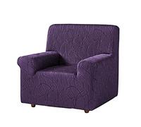 Zebra Textil Estoralis Alexia | Funda Sillón de Diseño Moderno | Tejido Elástico Violeta | para 1 Plaza (de 70 a 110 cm.) | Máxima Adaptabilidad a Todo Tipo de sofás