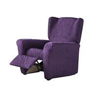 Zebra Textil Estoralis Alexia | Funda Sillón de Diseño Moderno | Tejido Elástico Violeta | para Sillón Relax (de 70 a 90 cm.) | Máxima Adaptabilidad a Todo Tipo de sofás