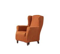Zebra Textil Estoralis Vega | Funda Sillon de Diseño Moderno | Tejido Elastico Naranja | para Sillon Orejero (de 70 a 110 cm.) | Maxima Adaptabilidad a Todo Tipo de sofás