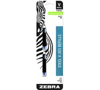 Zebra V-301 Cartucho de recambio para pluma estilográfica de acero inoxidable, tinta negra, 2 unidades