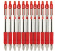 Zebra Z-Grip - Paquete de 12 bolígrafos de bola retráctil con trazo medio, rojo