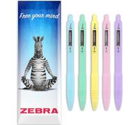 Zebra Z-Grip Smooth - Bolígrafo de punta redonda (1,0 mm, tinta negra, 1 de cada barril pastel, 5 unidades)