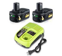 ZEERISA 2X5000mAh 18V Baterías Litio P108 y Cargador P117 Combinación de Reemplazo Compatible con Ryobi 18V One+ Plus P108 P102 P107 P189 P190 P197 PCL525B PCL515B Cordless Power