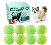Zefvkip Repelente de gatos para interiores y exteriores, bolas disuasorias de aceite esencial natural para mantener a los gatos lejos del patio, jardín, césped, plantas, muebles y basureros, larga