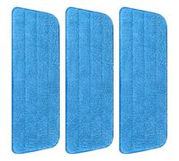 ZEHARI - Juego de 3 cabezales de repuesto de microfibra para fregona húmeda/seca, para limpieza de suelos, con sistema de cuidado de suelos Bona. (azul)
