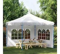 Zeiquah Carpa de fiesta con paredes laterales 2 unidades con ventana de PE blanco 300 x 195 cm para cenador, cenador de jardín, carpa plegable, pérgola y gazebo en terraza y boda