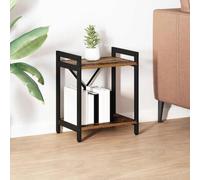 Zeiquah Estantería de madera de 40 x 30 x 50 cm con marco de acero negro para estudio moderno, sala de estar y pasillo, estantería de almacenamiento duradera con estantes, ideal para libros