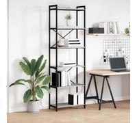 Zeiquah Librería 60 x 30 x 189,5 cm de madera gris Sonoma con marco de acero, estantería de pie independiente para estudio, salón, pasillo, moderna, duradera, práctica superficie de almacenamiento
