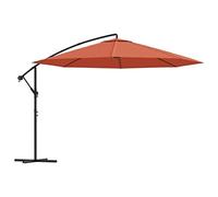 Zeiquah Sombrilla con mástil de aluminio, 350 cm, terracota, protección UV, protección solar, para jardín, balcón, terraza, cenador